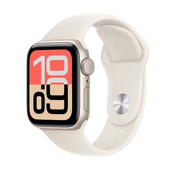 Apple Watch SE 3 (2025), GPS, 40mm, Starlight Aluminium Case, Sport Band S/M, Starlight Handy24- Handy24