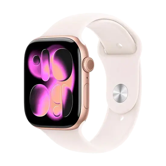 Apple Watch Series 11 (2025) GPS 46mm Rose Gold Aluminium Case with Light Blush Sport Band S/M - Rose Gold
