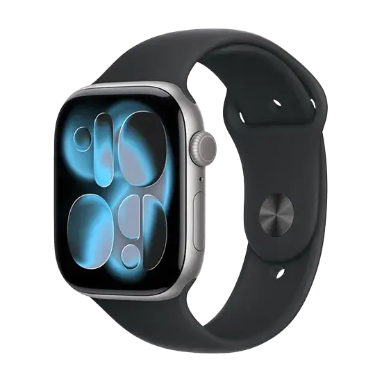 Apple Watch Series 11, GPS, 46mm, Space Grey Aluminium, Sport Band S/M, Schwarz Handy24- Handy24