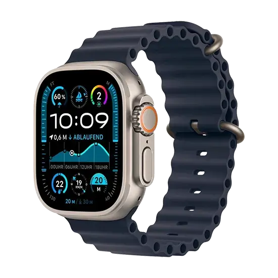 Watch Apple Watch Ultra 2 LTE (2024) 49mm Black Titanium Case with Trail Loop M/L - Navy
