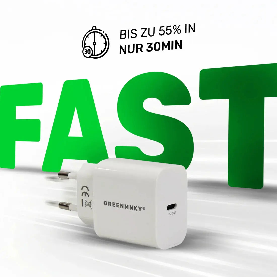 GreenMNKY - Speed Series PD 20W USB C Quick Charger