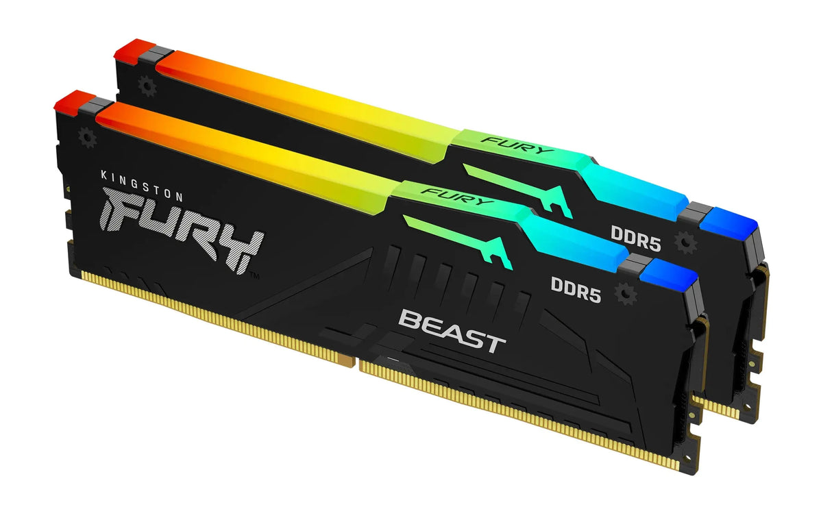 Kingston FURY Beast 32 GB 5600 MT/s DDR5 CL36 DIMM (2er-Kit) RGB, 32 GB, 2 x 16 GB, DDR5, 288-pin DIMM