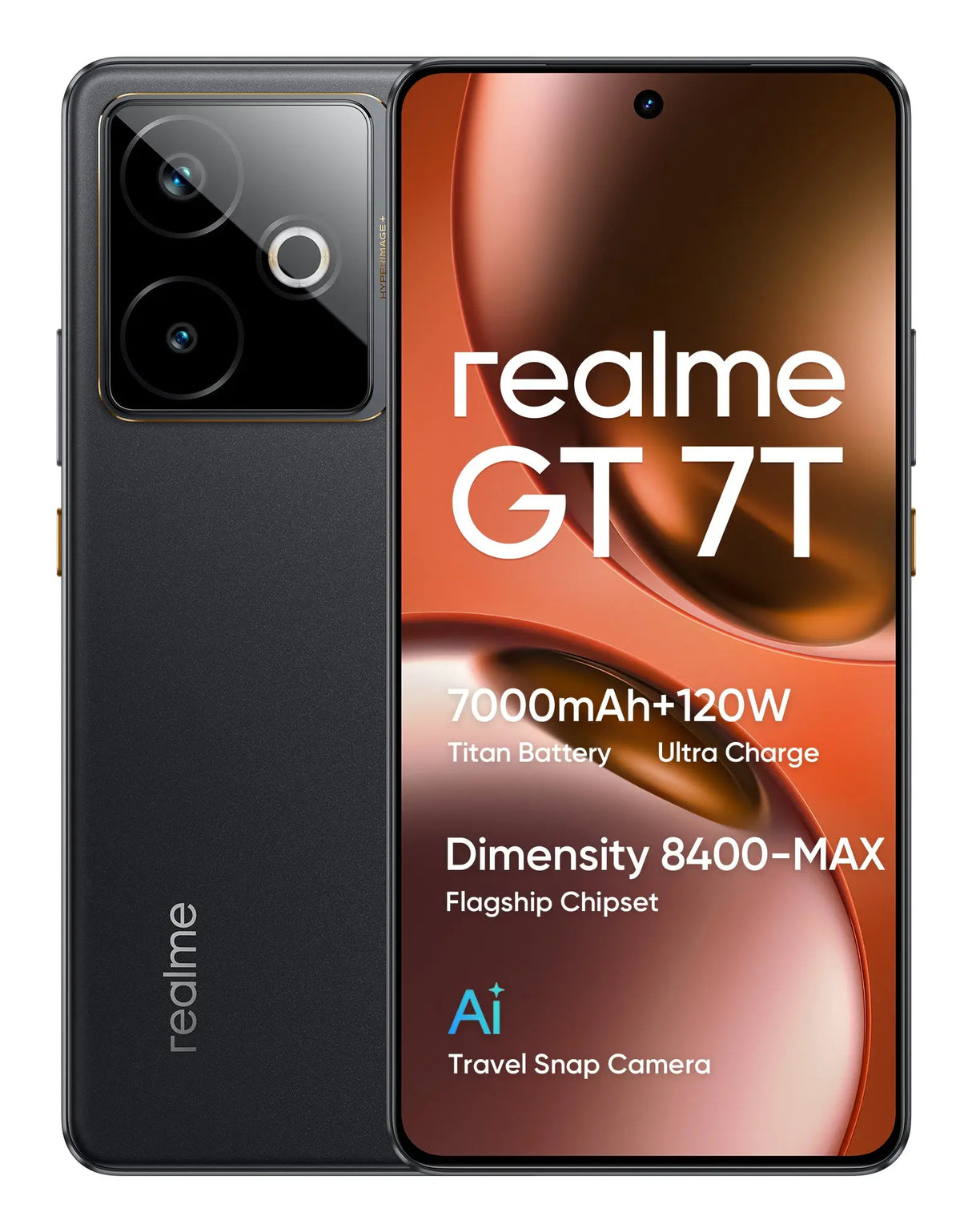 Realme GT 7T, 5G, 17,3 cm (6.8"), 12 GB, 256 GB, 50 MP, Android 15, Schwarz Realme- Handy24