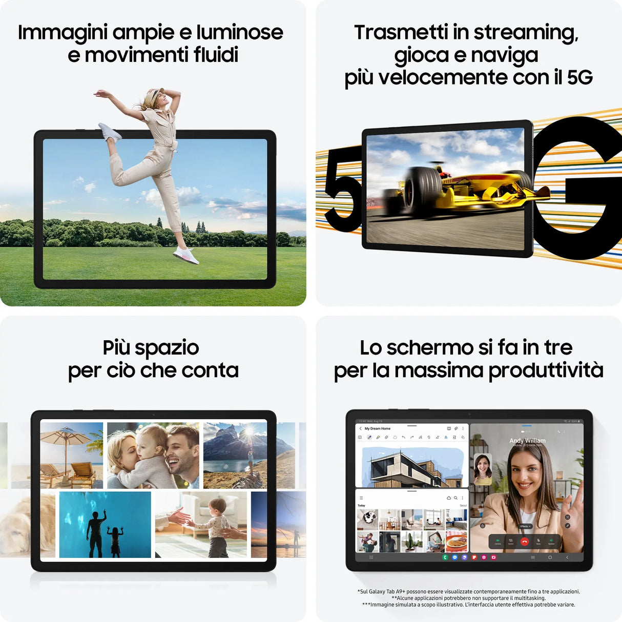 Samsung Galaxy Tab A9+, SM-X210RZAREUE, 27,9 cm (11"), 1920 x 1200 Pixel, 128 GB, 6 GB, Android 13, Graphit Handy24- Handy24