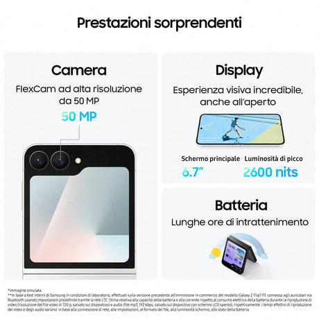 Samsung Galaxy Z Flip7 FE, 17 cm (6.7"), 2640 x 1080 Pixel, 8 GB, 128 GB, 50 MP, Schwarz Handy24- Handy24