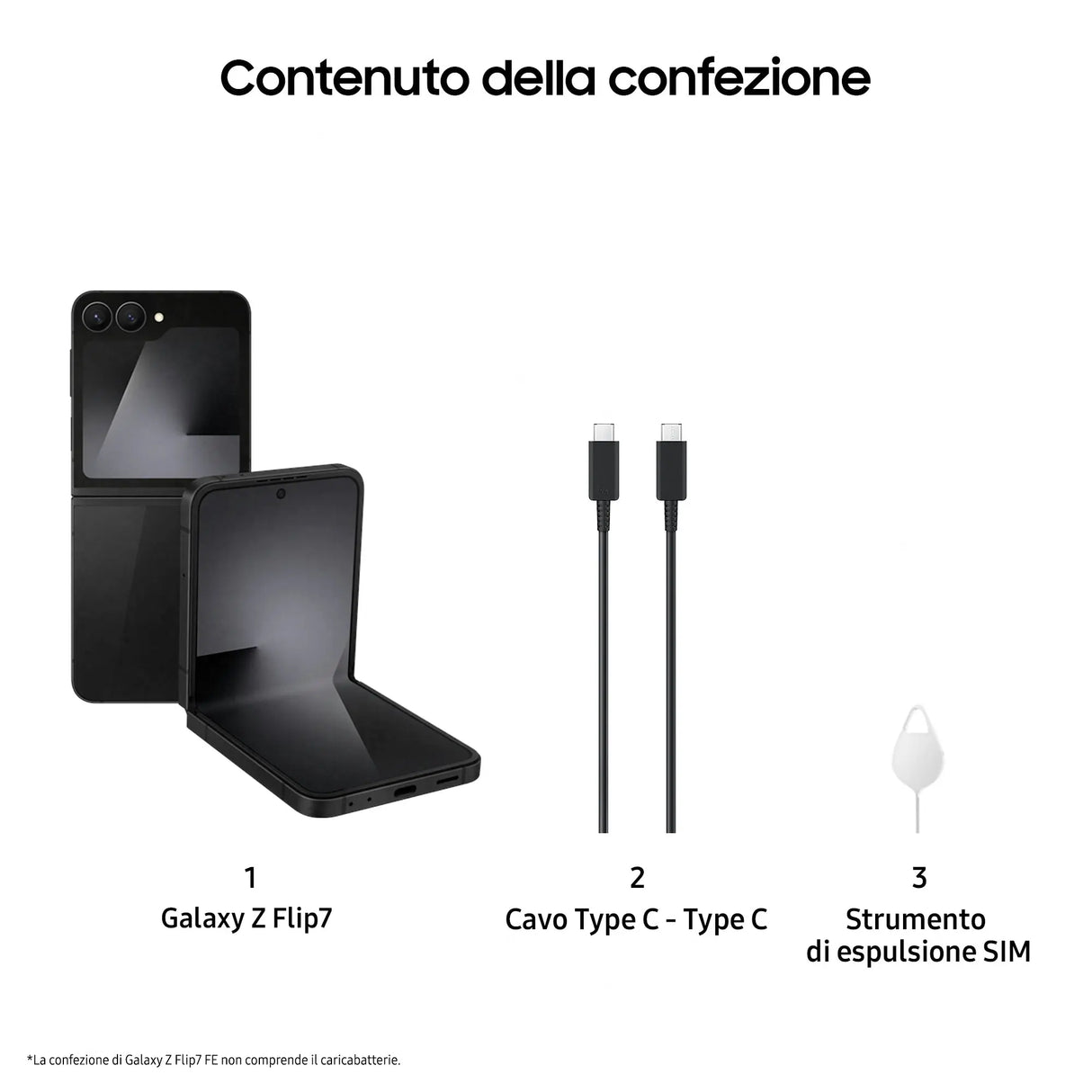 Samsung Galaxy Z Flip7 FE, 17 cm (6.7"), 2640 x 1080 Pixel, 8 GB, 128 GB, 50 MP, Schwarz Handy24- Handy24