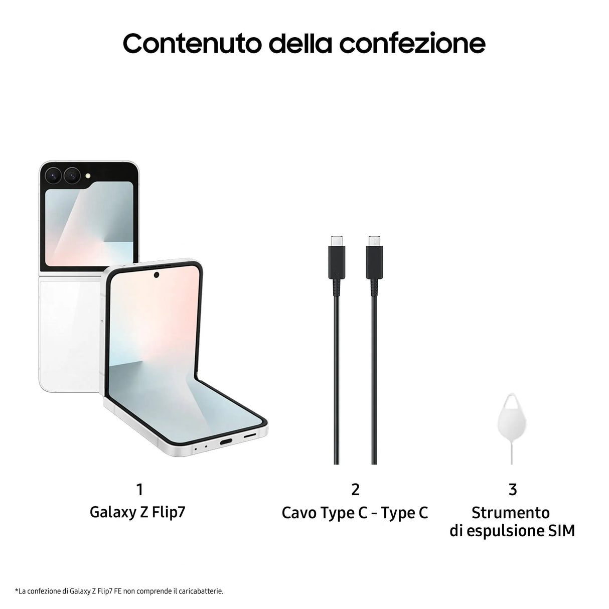 Samsung Galaxy Z Flip7 FE, 17 cm (6.7"), 2640 x 1080 Pixel, 8 GB, 256 GB, 50 MP, Weiß Handy24- Handy24