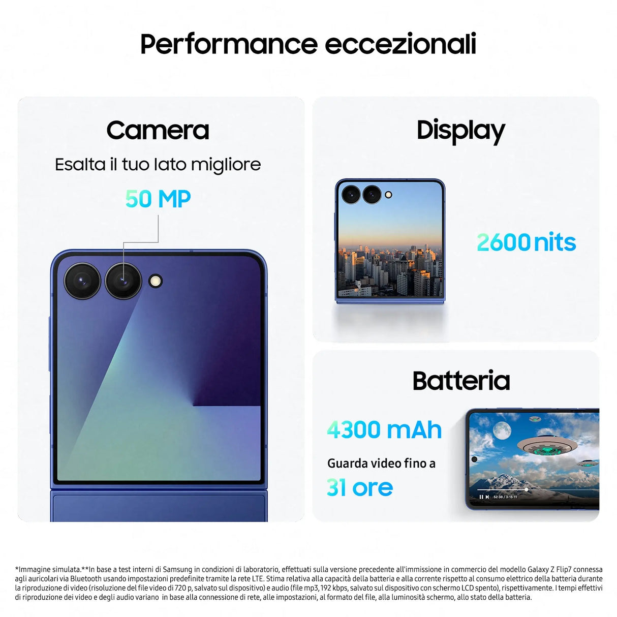 Samsung Galaxy Z Flip7, 17,3 cm (6.8"), 2520 x 1080 Pixel, 12 GB, 512 GB, 50 MP, Blau Handy24- Handy24