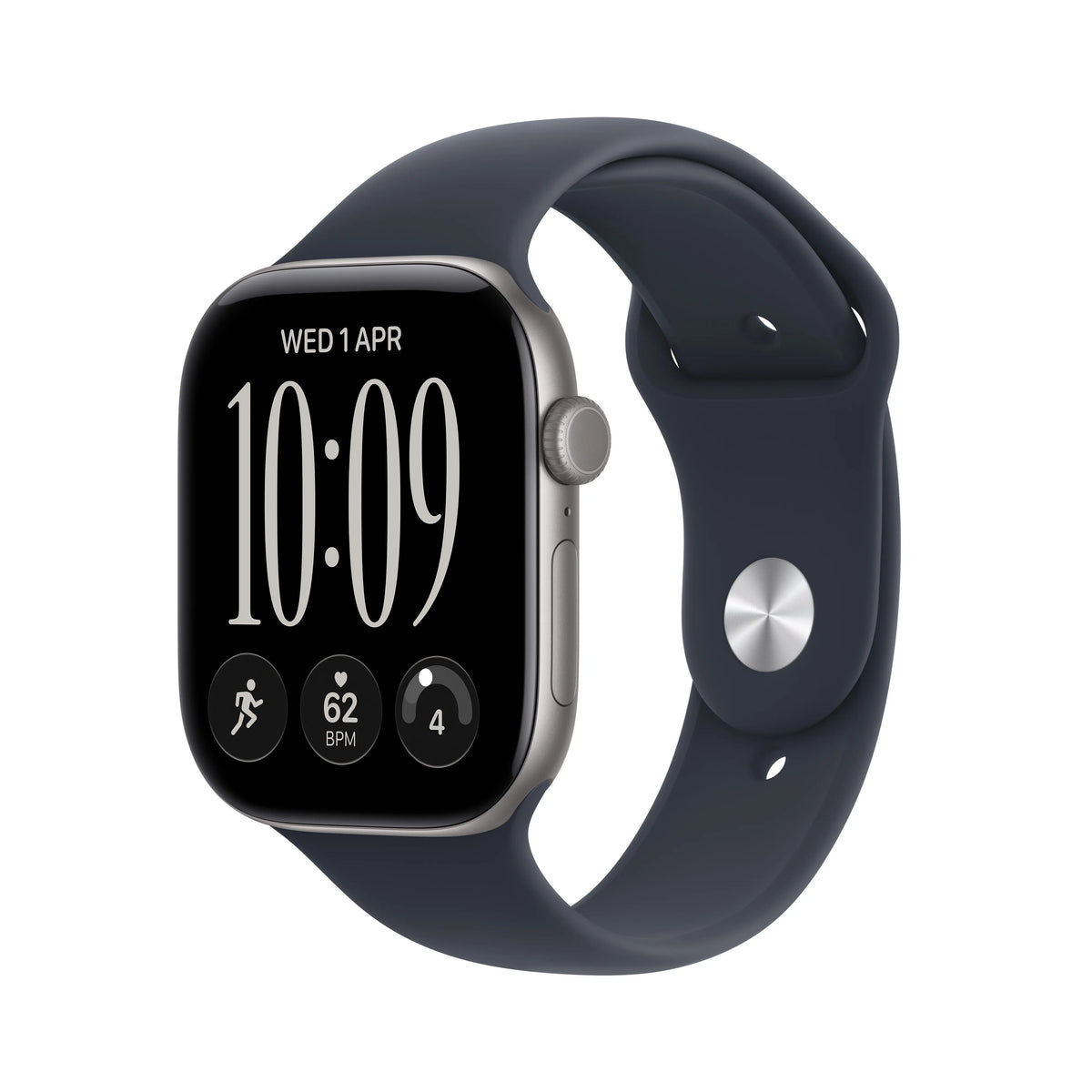 Apple Watch Series 12 (2026) GPS 42mm Space Grey Aluminium Case with Navy Blue Sport Band S/M - Space Gray