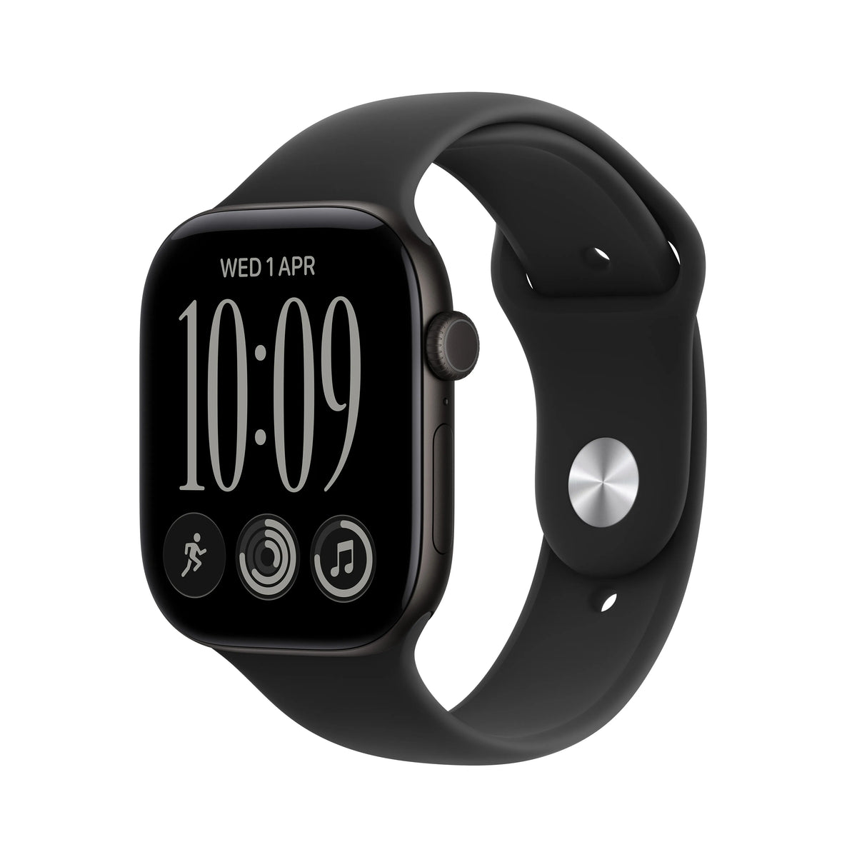 Apple Watch Series 12 (2026) GPS 42mm Black Aluminium Case with Black Sport Band M/L - Schwarz
