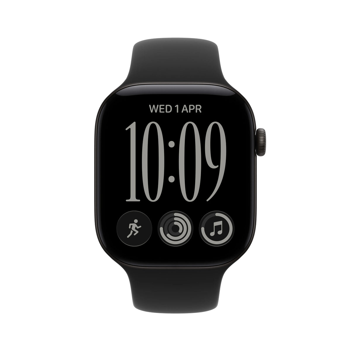 Apple Watch Series 12 (2026) GPS 42mm Black Aluminium Case with Black Sport Band M/L - Schwarz