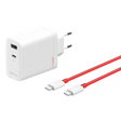 OnePlus 120W Dual Ports SuperVooc Adapter+ Cable Type-C+ Type-A - Weiß