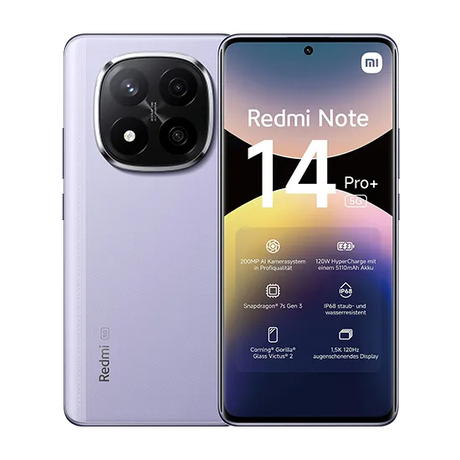 Xiaomi Redmi Note 14 Pro+ 5G Dual Sim 12GB RAM 512GB - Lila