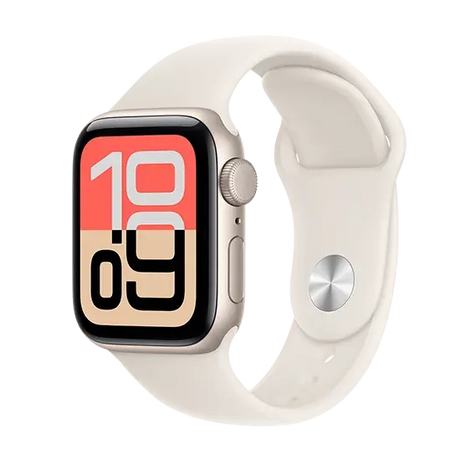 Apple Watch SE 3 (2025), GPS, 40mm, Starlight Aluminium Case, Sport Band S/M, Starlight Handy24- Handy24
