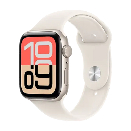 Apple Watch SE 3 (2025), GPS, 44mm, Starlight Aluminium Case, Sport Band M/L, Starlight Handy24- Handy24