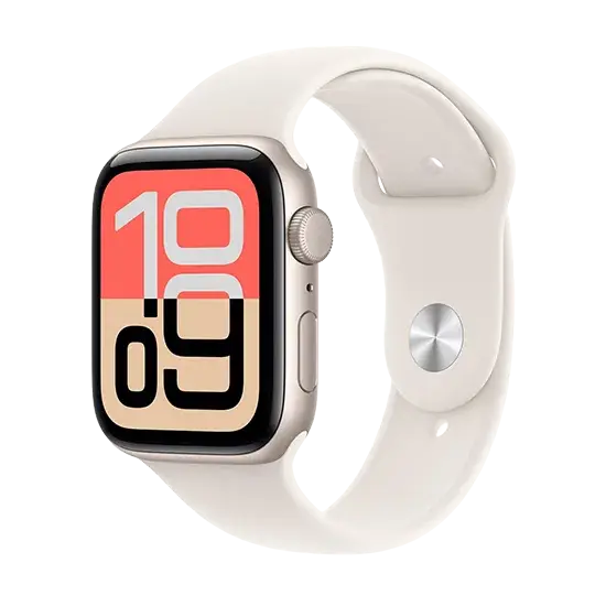 Apple Watch SE 3 (2025), GPS, 44mm, Starlight Aluminium, Sport Band S/M, Starlight Handy24- Handy24