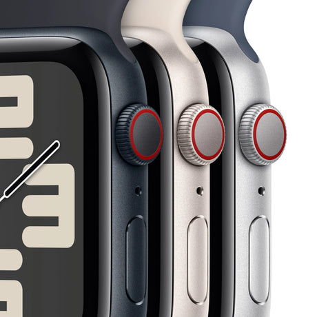 Apple Watch SE (2023), LTE, 40mm, Silver Aluminium Case, Sport Band S/M, Storm Blue Handy24- Handy24