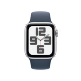 Apple Watch SE (2023), LTE, 40mm, Silver Aluminium Case, Sport Band S/M, Storm Blue Handy24- Handy24