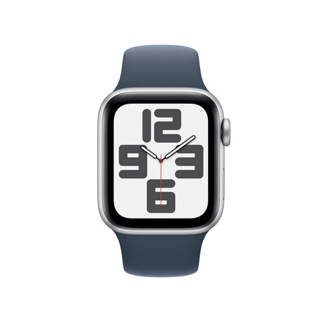 Apple Watch SE (2023), LTE, 40mm, Silver Aluminium Case, Sport Band S/M, Storm Blue Handy24- Handy24