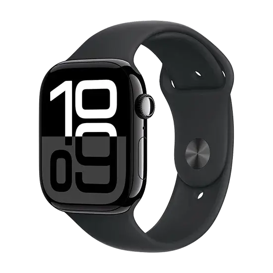 Apple Watch Series 10, LTE, 46mm, Jet Black Aluminium, Sport Band, Schwarz Apple- Handy24