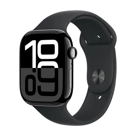 Apple Watch Series 10, LTE, 46mm, Jet Black Aluminium, Sport Band, Schwarz Apple- Handy24