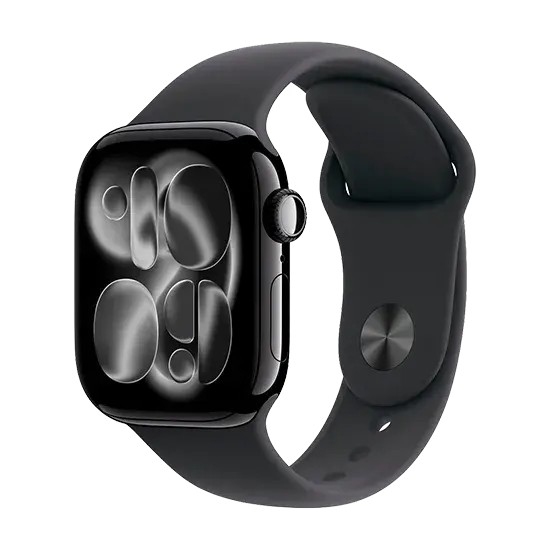 Apple Watch Series 11 (2025) GPS 42mm Jet Black Aluminium Case with Black Sport Band M/L - Schwarz