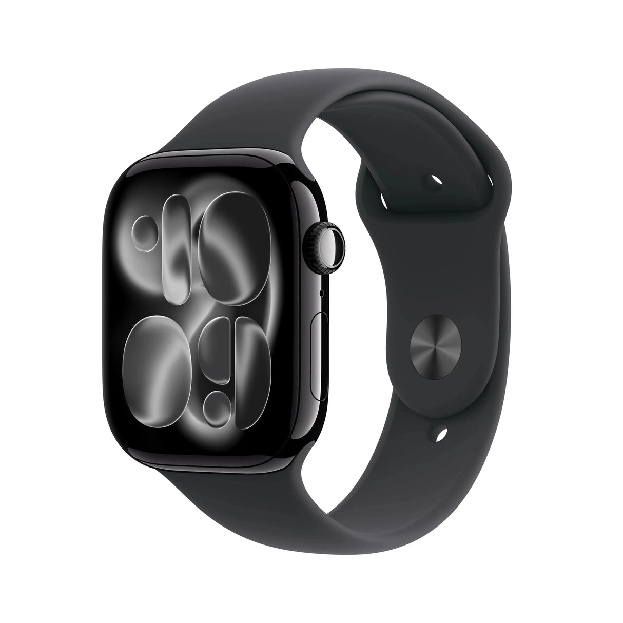 Apple Watch Series 11 (2025) GPS 46mm Jet Black Aluminium Case with Black Sport Band S/M - Black