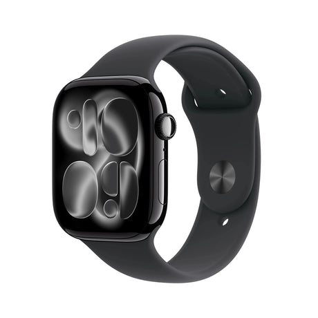 Apple Watch Series 11 (2025) GPS 46mm Jet Black Aluminium Case with Black Sport Band S/M - Black