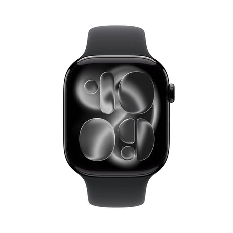 Apple Watch Series 11 (2025) GPS 46mm Jet Black Aluminium Case with Black Sport Band S/M - Black