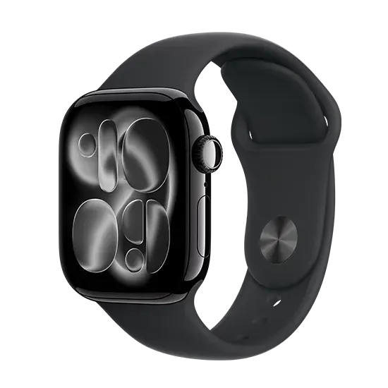 Apple Watch Series 11 (2025), GPS, 42mm, Jet Black Aluminium, Sport Band S/M, Schwarz Handy24- Handy24
