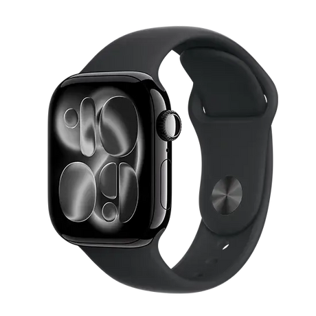Apple Watch Series 11 (2025), GPS, 42mm, Jet Black Aluminium, Sport Band S/M, Schwarz Handy24- Handy24
