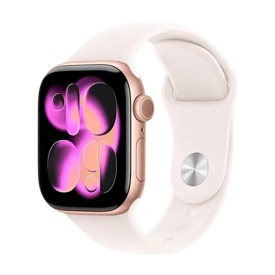 Apple Watch Series 11 (2025), GPS, 42mm, Rose Gold Aluminium, Sport Band S/M, Light Blush Handy24- Handy24