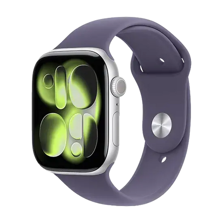 Apple Watch Series 11 (2025), GPS, 46mm, Silver Aluminium, Sport Band M/L, Purple Fog Handy24- Handy24