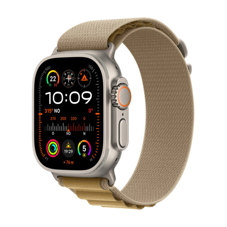 Apple Watch Ultra 2, 2024, LTE, 49mm, Natural Titanium Case, Alpine Loop M, Almond Handy24- Handy24