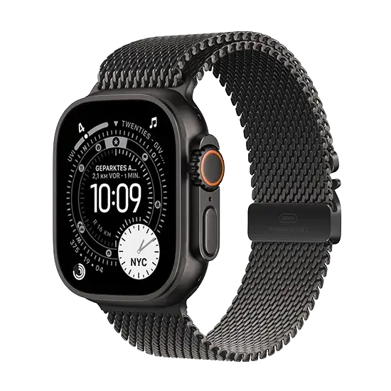  Apple Watch Ultra 3 (2025) 5G 49mm Titanium Case with Titanium Milanese Loop S - Black