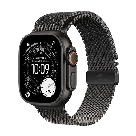  Apple Watch Ultra 3 (2025) 5G 49mm Titanium Case with Titanium Milanese Loop S - Black