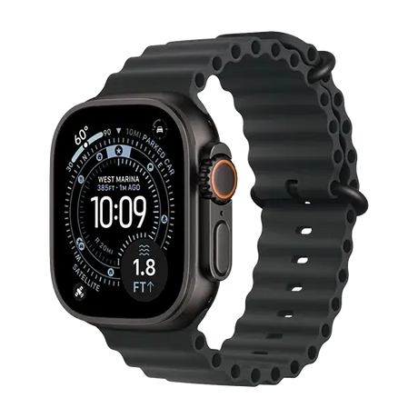 Apple Watch Ultra 3 (2025), 5G, 49mm, Black Titanium Case, Ocean Band, Schwarz
