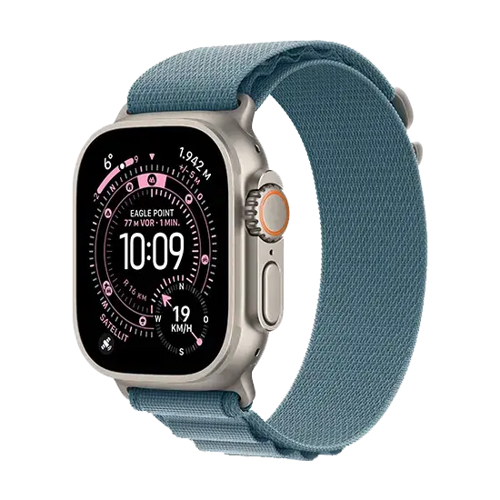 Apple Watch Ultra 3 (2025), 5G, 49mm, Natural Titanium Case, Alpine Loop L, Light Blue Handy24- Handy24