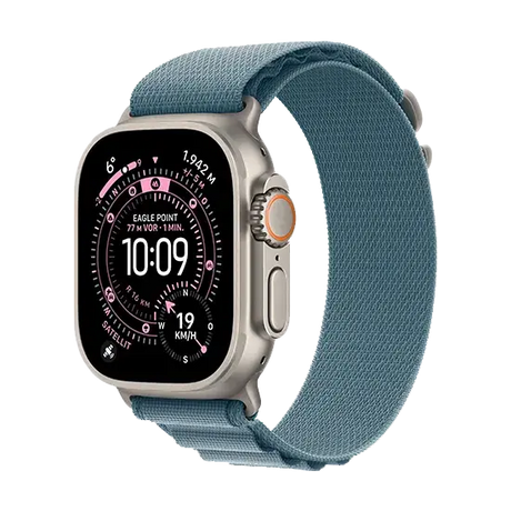 Apple Watch Ultra 3 (2025), 5G, 49mm, Natural Titanium Case, Alpine Loop L, Light Blue Handy24- Handy24