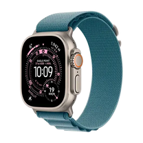 Apple Watch Ultra 3 (2025), 5G, 49mm, Natural Titanium Case, Alpine Loop M, Light Blue