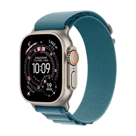 Apple Watch Ultra 3 (2025), 5G, 49mm, Natural Titanium Case, Alpine Loop M, Light Blue