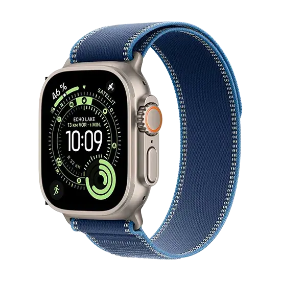 Apple Watch Ultra 3 (2025), 5G, 49mm, Natural Titanium Case, Trail Loop S/M, Blue/Bright Blue Handy24- Handy24