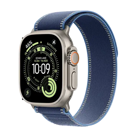 Apple Watch Ultra 3 (2025), 5G, 49mm, Natural Titanium, Trail Loop M/L, Blue/Bright Blue Handy24- Handy24