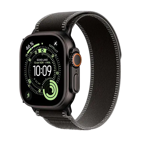 Apple Watch Ultra 3, 5G, 49mm, Black Titanium, Trail Loop S/M, Black/Charcoal Handy24- Handy24