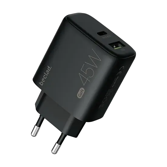 Beclad 45 Watt C+A Travel Adapter Schwarz