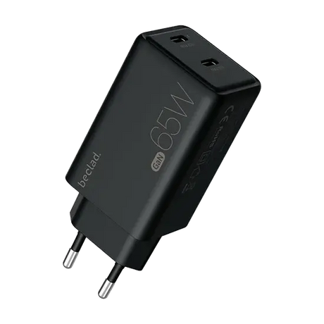 Beclad 65 Watt C+C Travel Adapter Schwarz