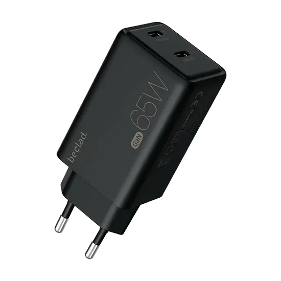 Beclad 65 Watt C+C Travel Adapter Schwarz