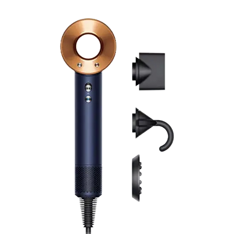 Dyson Supersonic, 13,3 l/s, 100 °C, Blau, Kupfer, 2,62 m, Tasten, Schieber, Malaysia