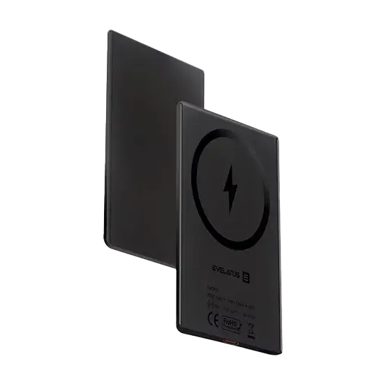 Evelatus 3000mAh Powerbank Super Slim (6.5mm), Wireless Charging, Schwarz Handy24- Handy24