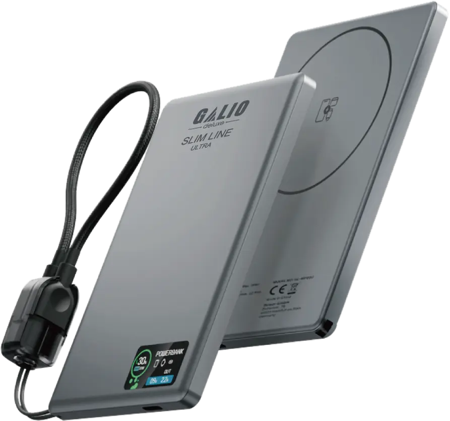Galio slim line Ultra Powerbank, Tiefgrau